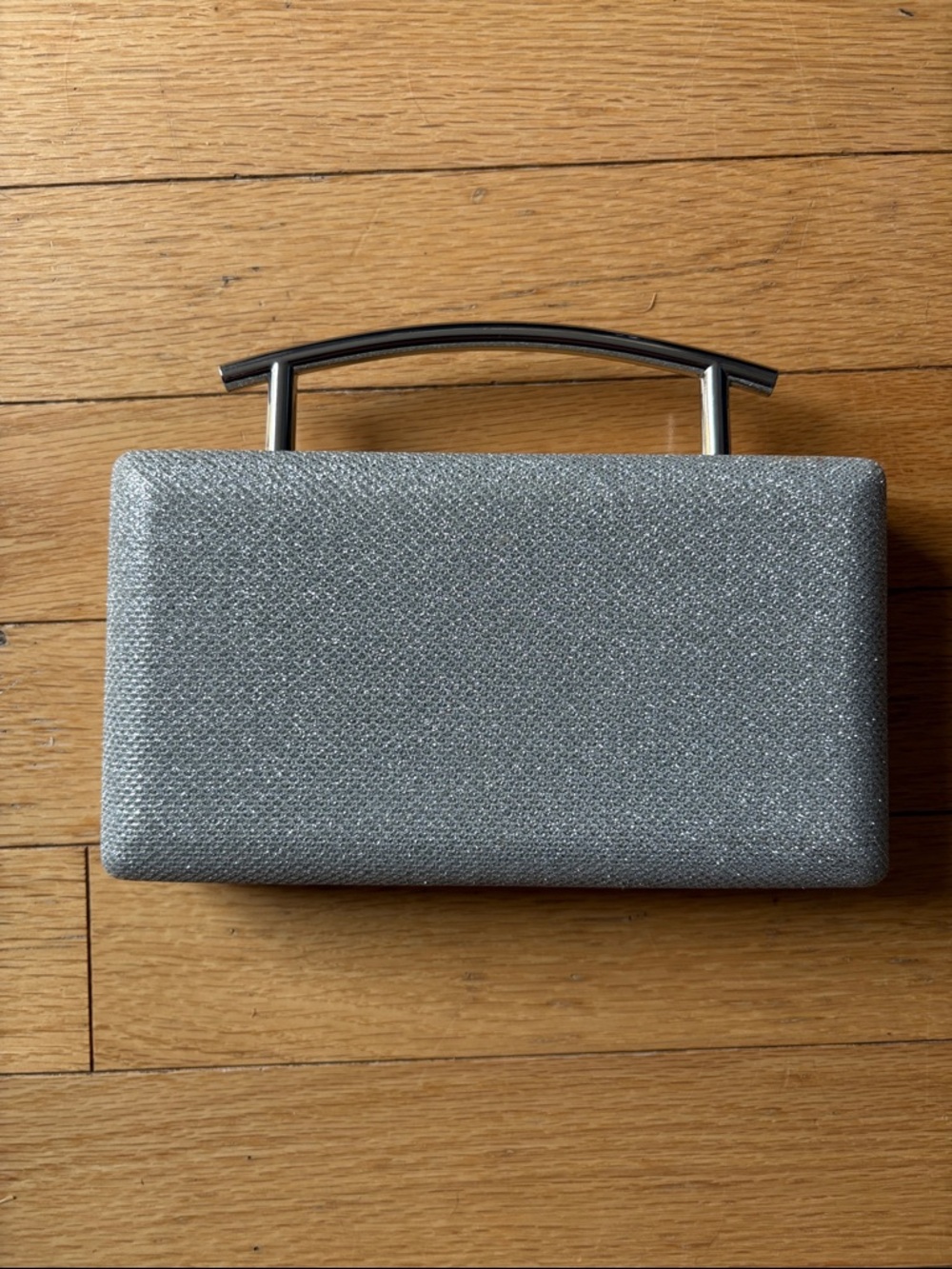 Silver clutch Glitter Rectangular Handbag - Picture 3 of 4